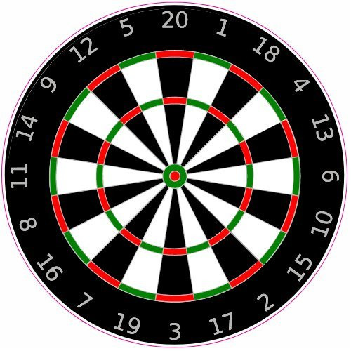 U.S. Custom Stickers Dart Board Target Sticker- 3inch