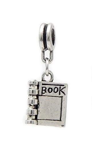 J and M Dangle Book Charm Bead for Charms Bracelets
