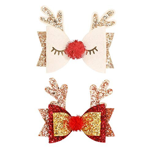 Bow Hair Clips Antler Girls Hairpins Glitter Hair Barrettes Holiday Cute Hair Accessories Best Gift for Kids Bow Hair Clips Antler Girls Hairpins Glitter Hair Barrettes Holiday Cute Hair Accessories Best Gift for Kids
