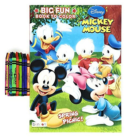 Mickey Mouse Jumbo Coloring Book  1 Packs with Crayons 24 ct