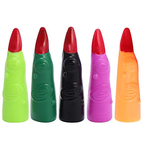 Lurrose Halloween Witch Finger Cover 20 PCS Colorful Halloween Spooky Scary Witches Nails Fake Finger Claws Zombie Nail Prank Props for Halloween Cosplay Costume Party