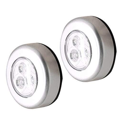 homozy 2-Pack of Under Cabinet LED Lighting- LED Round Lights for Kitchen Cabinet-Counter-Shelf- TV Back- Showcase- White Light