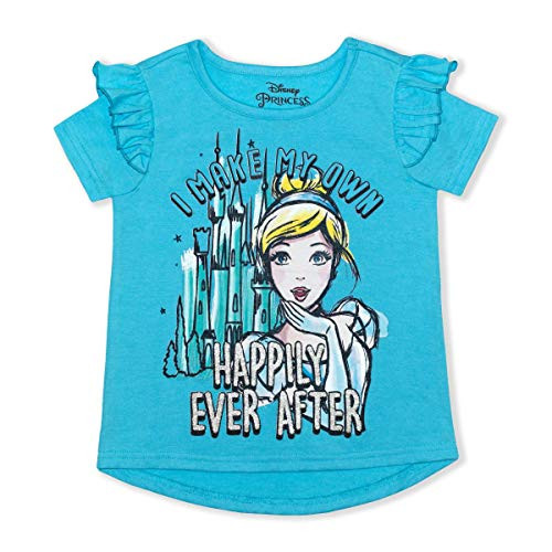 Disney Cinderella Girl's Happily Ever After Pullover Summer Blouse Tee Shirt- Blue- Size 6X
