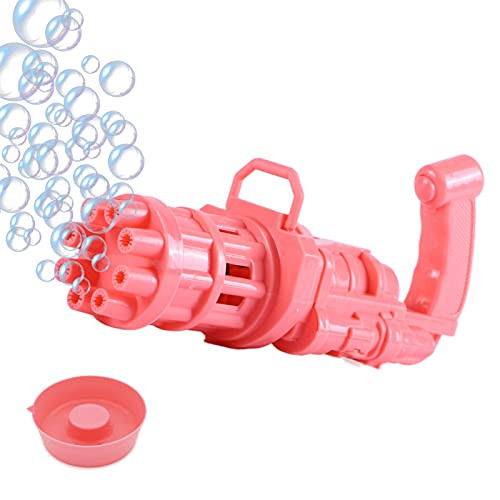 D and LE Bubble Machine Gun Gatling Model Bubble Gun Machine for Kids Bubble Machine for Parties Indoor Outdoor Toys Gift Bubble Maker Bubble Blower Toy Not Include Battery  and  Bubble Liquid