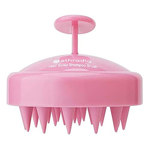 Scalp Massager Shampoo Brush- Ethradia Scalp Massage Shampoo Brush Shower Head Scrubber Scalp Brush -Pink-