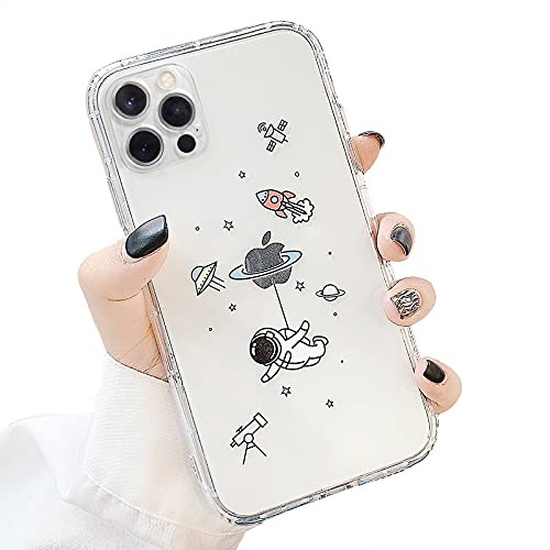 Nititop Compatible with iPhone 11 Pro Case Clear Cute with Astronaut Outer Space Planet Star Creative Pattern-Soft TPU Shockproof Slim for iPhone 11 Pro-Fly