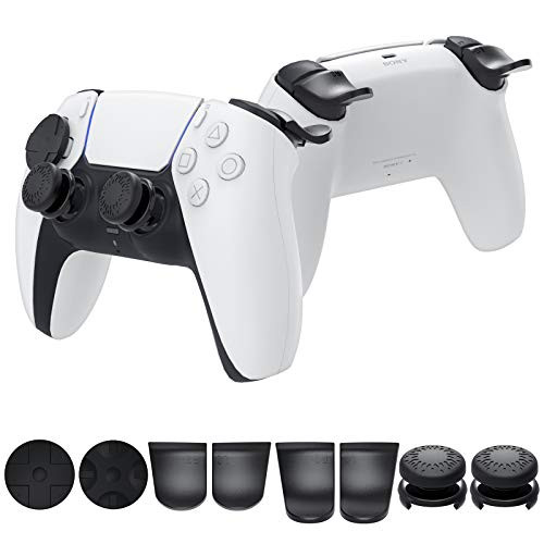 Accessories Kit Bundle for PS5 DualSense Controller- MENEEA Thumb Grips Sticks Joystick Plus L2 R2 Trigger ExtenderPlusD-pad Button for Playstation 5 Controller- Anti-Slip Replacement Parts