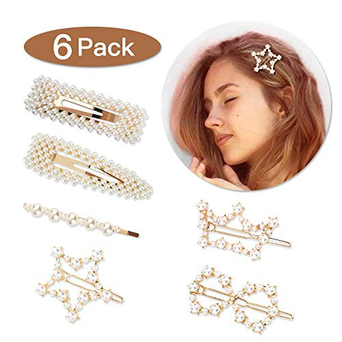 GeeRic Pearl Hair Clip Hair Barrettes Hair Pins Artificial Pearl Hair Accessories Bridal Decoration for Women and Girls GeeRic Pearl Hair Clip Hair Barrettes Hair Pins Artificial Pearl Hair Accessories Bridal Decoration for Women and Girls