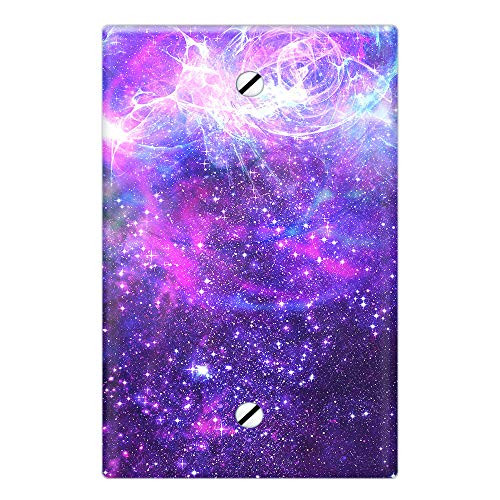 WIRESTER 1-Gang No Device Blank Switch Plate/Wall Plate Cover - Purple Stardust Boom