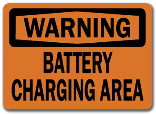 Warning Sign - Battery Charging Area  - 10inch X 14inch OSHA Safety Sign