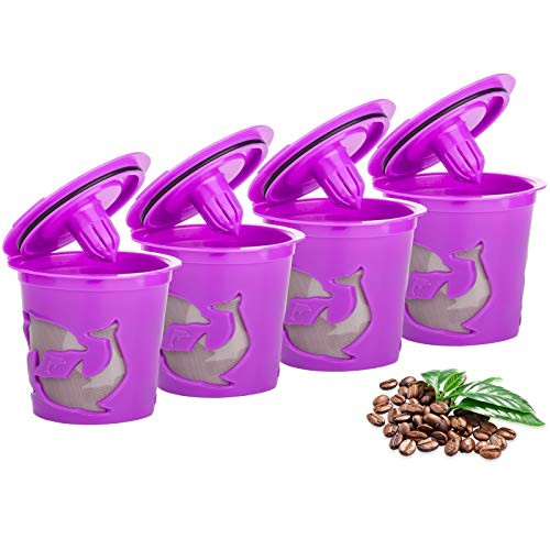 Reusable k Cups- McoMce 4Pcs for Keurig Reusable k Cup- k Cup Reusable- for Kurig 2.0 Reusable k Cup for Classic American Coffee- for Keurig Filters Compatible with Keurig 2.0 and 1.0 Coffee Machine