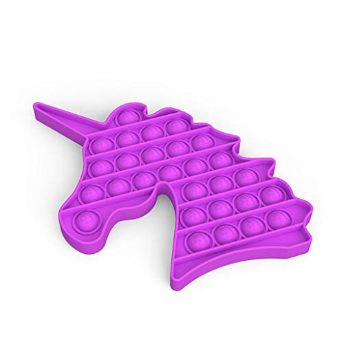Push Pop Bubble Fidget Sensory Toy- Push Pop Pop Bubble Sensory Fidget Toy Silicone Stress Reliever Push Pop Fidget Popper Anti-Anxiety Squeeze Sensory Toy Set for Kids Toddler -Horse-Purple-