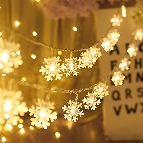 VIVAYO Snowflake String Lights Battery Operated- 40 LED 19.6FT Christmas Lights Fairy String Lights for Indoor Lights for Bedroom Patio Wedding Party Christmas Home Decor -Warm White- VIVAYO Snowflake String Lights Battery Operated- 40 LED 19.6FT Christmas Lights Fairy String Lights for Indoor Lights for Bedroom Patio Wedding Party Christmas Home Decor -Warm White-