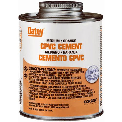 Oatey 31129 CPVC Medium Orange Cement- 8-Ounce