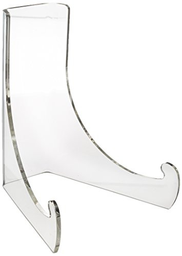 Plymor Brand Clear Acrylic Flat Back Easel with Deep Support Ledges - 4.5" H x 3.5" W x 3.5" D