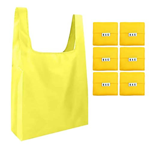 Reusable Grocery Bags-Shopping Merchandise Bags-Ripstop Grocery Tote Foldable Shopping Tote Bag -yellow Grocery Bags-