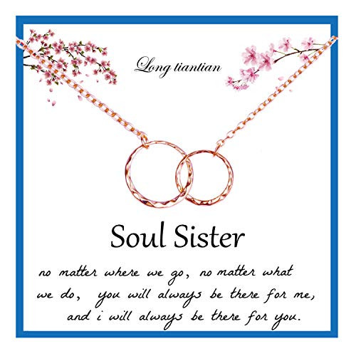 Long tiantian Soul Sister Necklace for Women 2 Interlocking Circles Necklace Double Circle Best Friend Friendship Necklaces for Soul Sisters Birthday Jewelry Gifts Long tiantian Soul Sister Necklace for Women 2 Interlocking Circles Necklace Double Circle Best Friend Friendship Necklaces for Soul Sisters Birthday Jewelry Gifts