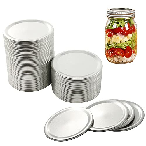 Mason Jar Lids - Canning Lids Wide Mouth with Silicone Seals Rings Fits Ball or Kerr Jars Split-type Leak Proof- Silver/24 Count -Only Lids- Mason Jar Lids - Canning Lids Wide Mouth with Silicone Seals Rings Fits Ball or Kerr Jars Split-type Leak Proof- Silver/24 Count -Only Lids-