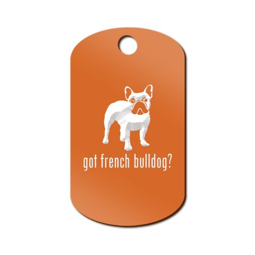 Got French Bulldog Engraved Keychain / GI Tag Mister Petlife frenchie Orange