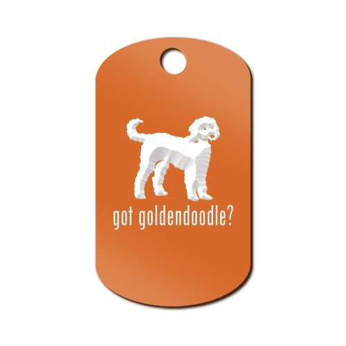 Mister Petlife Got Goldendoodle Engraved Keychain/GI Tag Doodle Orange