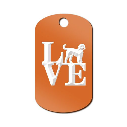 Mister Petlife Love Goldendoodle Engraved Keychain/GI Tag Park Doodle Orange