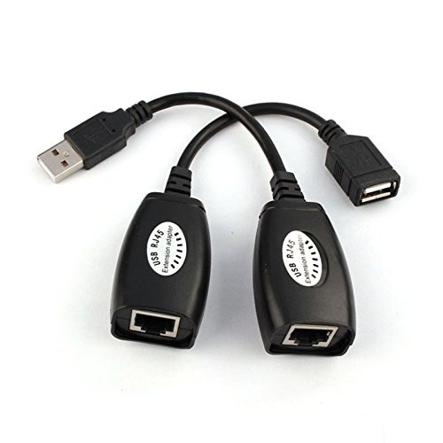 JSER USB Extension Extender Adapter Up to 150ft Using CAT5 RJ45 LAN Cable