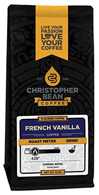 Christopher Bean Coffee Decaffeinated Whole Bean Flavored Coffee, French Vanilla, 12 Ounce Christopher Bean Coffee Decaffeinated Whole Bean Flavored Coffee, French Vanilla, 12 Ounce