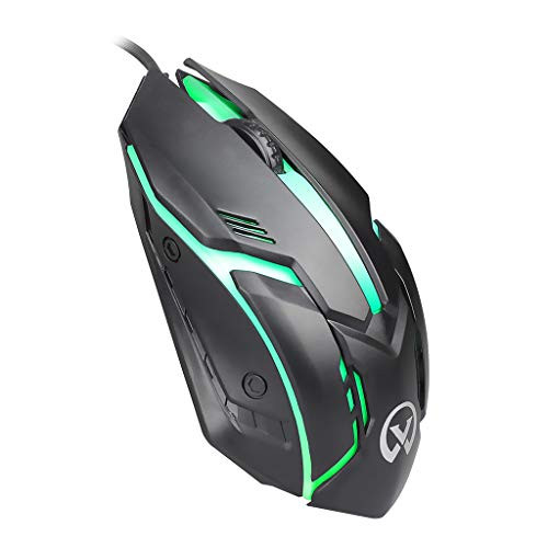 figatia 2400DPI Optical Colorful LED Wired Gaming Mice Mouse for Laptop PC Mouse