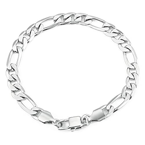 Mens Womens Bracelets Stainless Steel - Link Chain Jewelry for Men Bangle Metal bracelet Silver - 8inch Length Mens Womens Bracelets Stainless Steel - Link Chain Jewelry for Men Bangle Metal bracelet Silver - 8inch Length