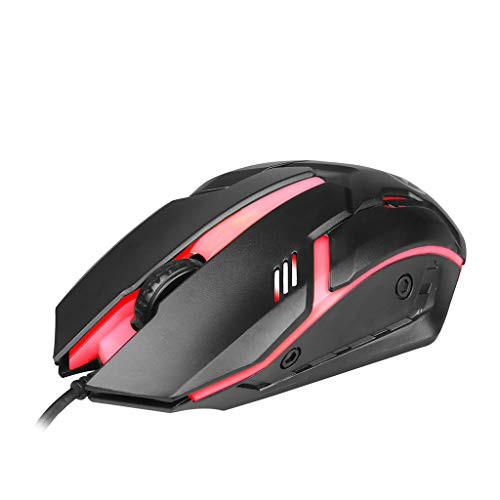 Prettyia 2400 DPI LED Optical USB Wired Gaming Game Mouse Gamer Mice for PC Laptop