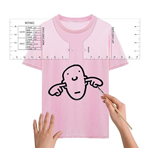 T-Shirt Ruler Guide | Vinyl T-Shirt Ruler Guide | Sublimation Designs on T-Shirt | Vinyl Ruler Guide Size Chart | T-Shirt Ruler Guide for Vinyl and Sublimation |T-Shirt Alignment Guide/1PCS -16inchx5inch-