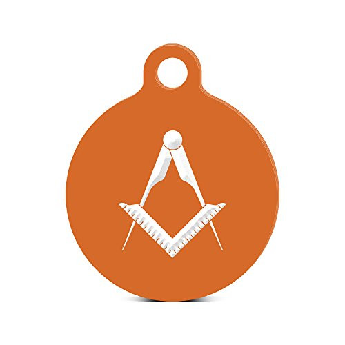 fagraphix Freemasonry Emblem Round Keychain with Tab Engraved Freemason Masonic Orange