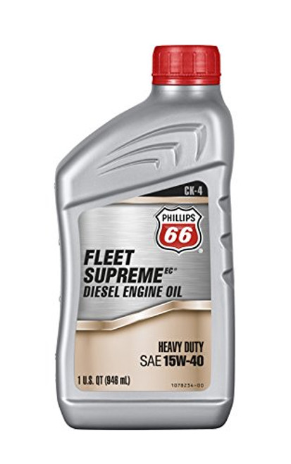 Phillips 66 1078291 Diesel Engine Oil (Fleet Supreme EC-API CK-4 15W40-1 Quart), 32. Fluid_Ounces Phillips 66 1078291 Diesel Engine Oil (Fleet Supreme EC-API CK-4 15W40-1 Quart), 32. Fluid_Ounces