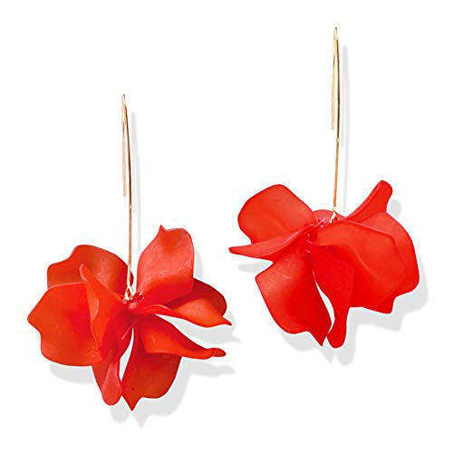 D.Rosse Boho Rose Petal Dangle Resin Earrings - Long Drop Acrylic Tiered Flower Earrings - Statement Exaggerated Floral Tassel Earrings for Women and Girls -Red- D.Rosse Boho Rose Petal Dangle Resin Earrings - Long Drop Acrylic Tiered Flower Earrings - Statement Exaggerated Floral Tassel Earrings for Women and Girls -Red-