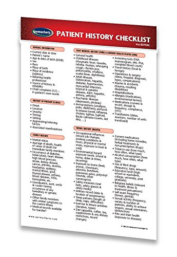 Permacharts - Patient History Checklist Pocket Chart - -