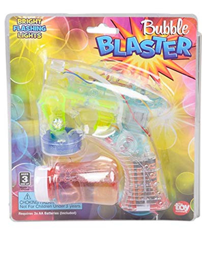 Rhode Island Novelty Light-Up LED Transparent Bubble Gun -Colors May Vary-