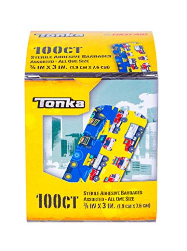 Tonka Truck Adhesive Bandages -Sterile Stat Strip- -100 Count Box-