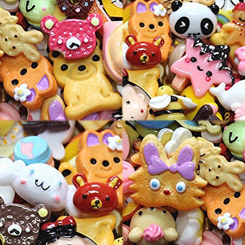 Houchu 50Pcs Slime Charms DIY Craft Making Resin Jewery Making Kit Resin Flatback Slime Beads DIY Scrapbooking Crafts Nail Decoration-16-