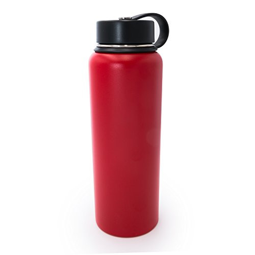 Tahoe Trails 20 oz Double Wall Vacuum Insulated Stainless Steel Water Bottle,Chinese Red