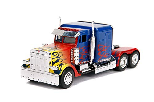Optimus Prime Truck with Robot on Chassis from Transformers Movie Hollywood Rides Series Diecast Model by Jada 99802