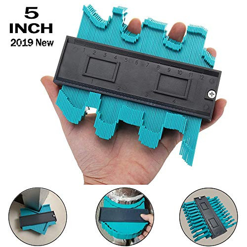 BEST NEW 5 Inch Contour Gauge Duplicator, Woodworking Shape Tracing Template Measuring Tool, Plastic Profile Copy Gauge Ruled - Profile Jig Guide-Circular Frame Profile Gauge Tool