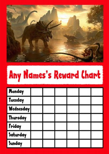 Red Dinosaur Star Sticker Reward Chart