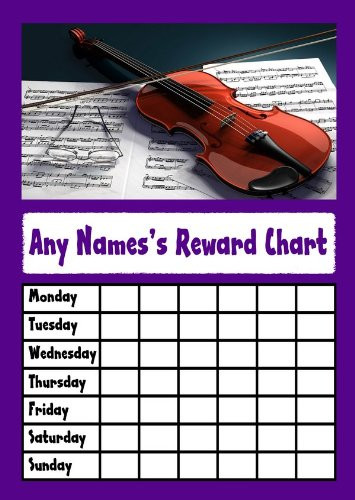 Purple Violin Star Sticker Reward Chart