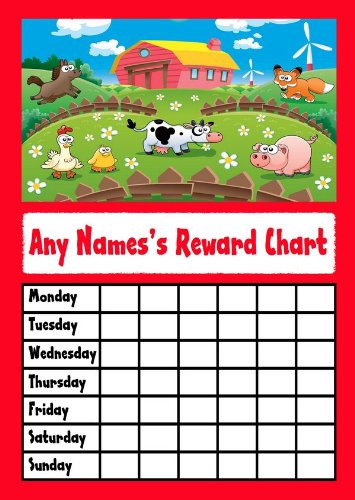 Farm Animals Star Sticker Reward Chart