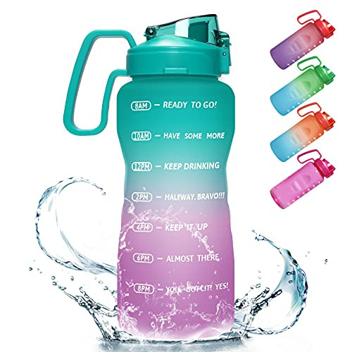 KEEPTO 64oz- 128oz Water Bottle with Straw  and  Handle - Motivational Half Gallon/1 Gallon Water Bottle Leakproof- BPA Free Tritan Water Jug Wide Mouth for Hydration KEEPTO 64oz- 128oz Water Bottle with Straw  and  Handle - Motivational Half Gallon/1 Gallon Water Bottle Leakproof- BPA Free Tritan Water Jug Wide Mouth for Hydration