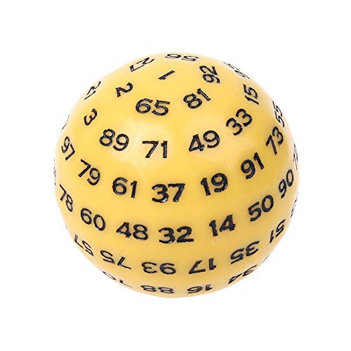 KOBI 100 Sided Polyhedral Dice D100 Multi Sided Acrylic Dices for Table Board Game