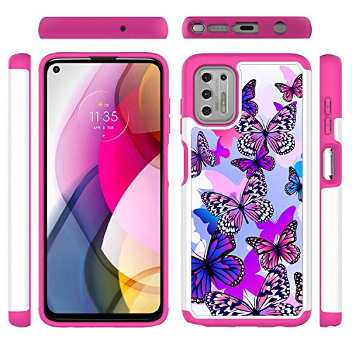 Moto G Stylus 2021 Case-DAMONDY for Motorola G Stylus 2021 Case- 3D Cute Pattern Hybrid Shock Protective Armor Phone Cover Case for Motorola Moto G Stylus 2021 -Butterfly