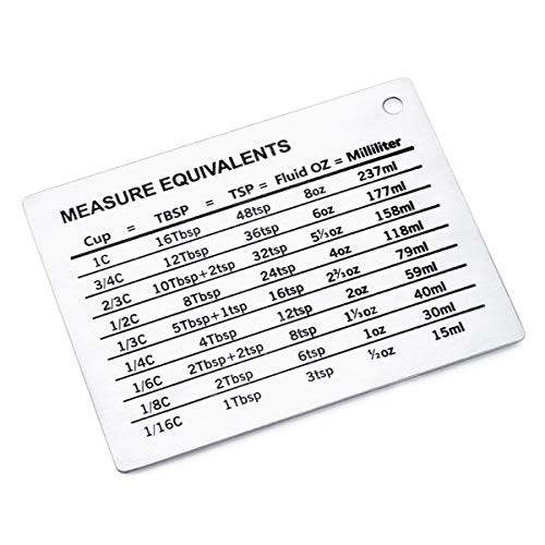 DERCLIVE Refrigerator Magnet Magnetic Measurement Conversion Chart Stainless Steel