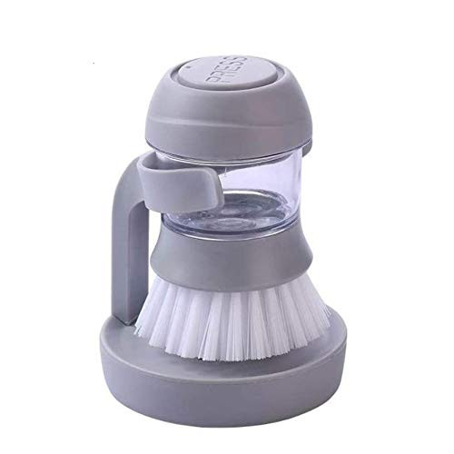 Soap Dispensing Palm Brush- Kitchen Sink Pan Brush-Dish Washing Brush with Soap Dispenser-Kitchen Brush Scrubber for Dishes-Pans-Cookware-Sink Cleaning-1pc