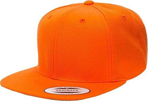 6089M Classic Snapback Pro-Style Wool Cap by Flexfit - One Size -Orange-